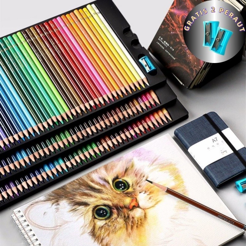 

New High Grade Oil Pencil Color Pensil Warna Minyak 48/72/120/150/200 WarnaPremium