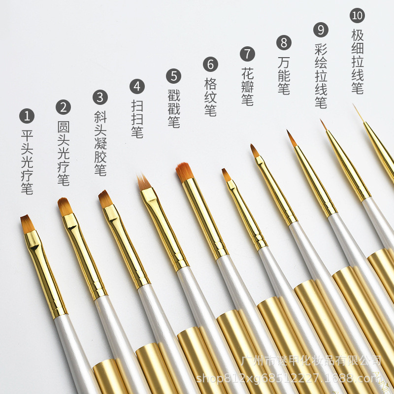 

New 【1 SET】 Annies Kuas Mermaid Nail Art Brush Quality / Premium Liner Oval Detailing Flat Ombre SetPremium
