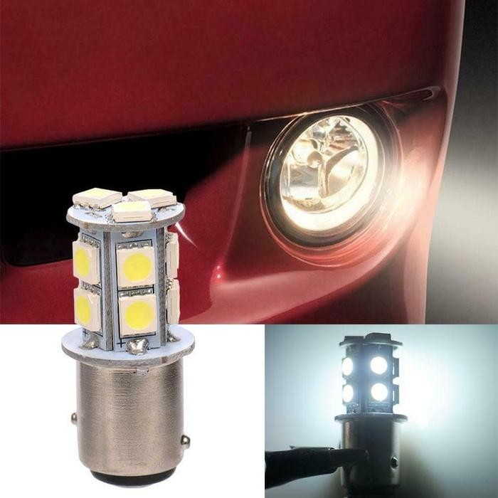 Lampu LED Mata Strobo Mobil Motor kaki 2 LED Kedip Rem Stop Bayonet 13 - Merah