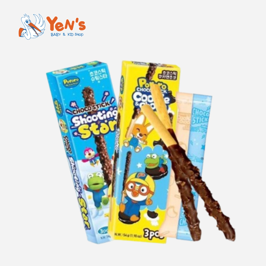 

Pororo Choco Stick Cookie & Choco / Stik Biskuit Coklat Cemilan Anak Halal