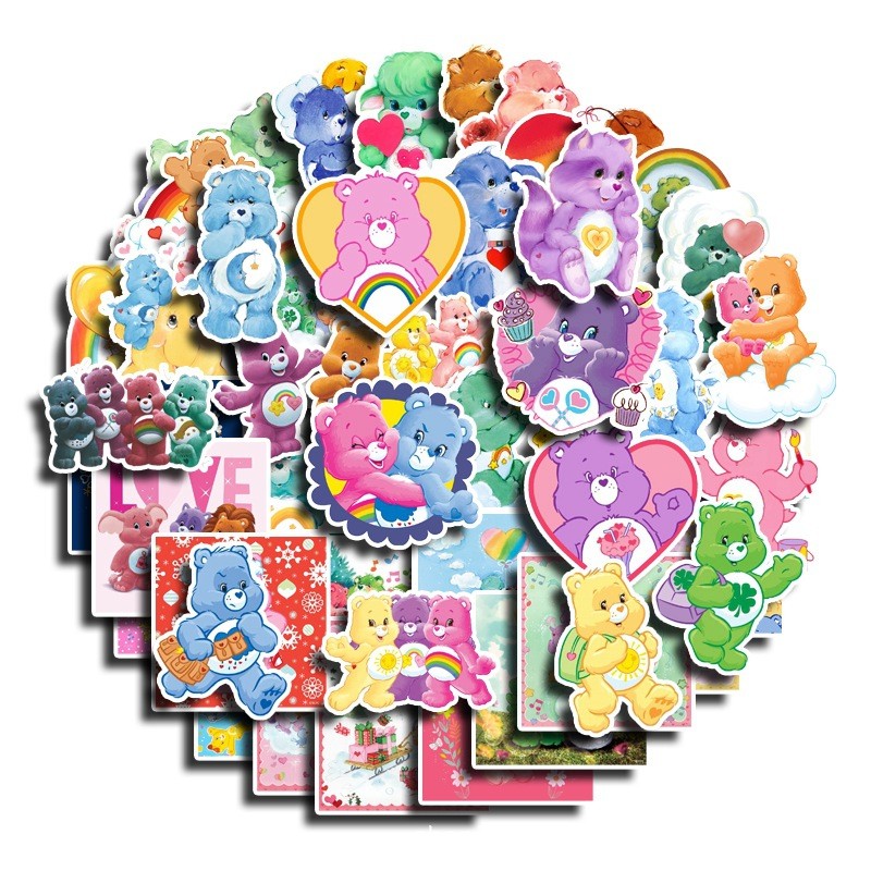 

2024 New Style 32/50pcs Retro Care Bear Girl Creative DIY Decorative Waterproof Stickers