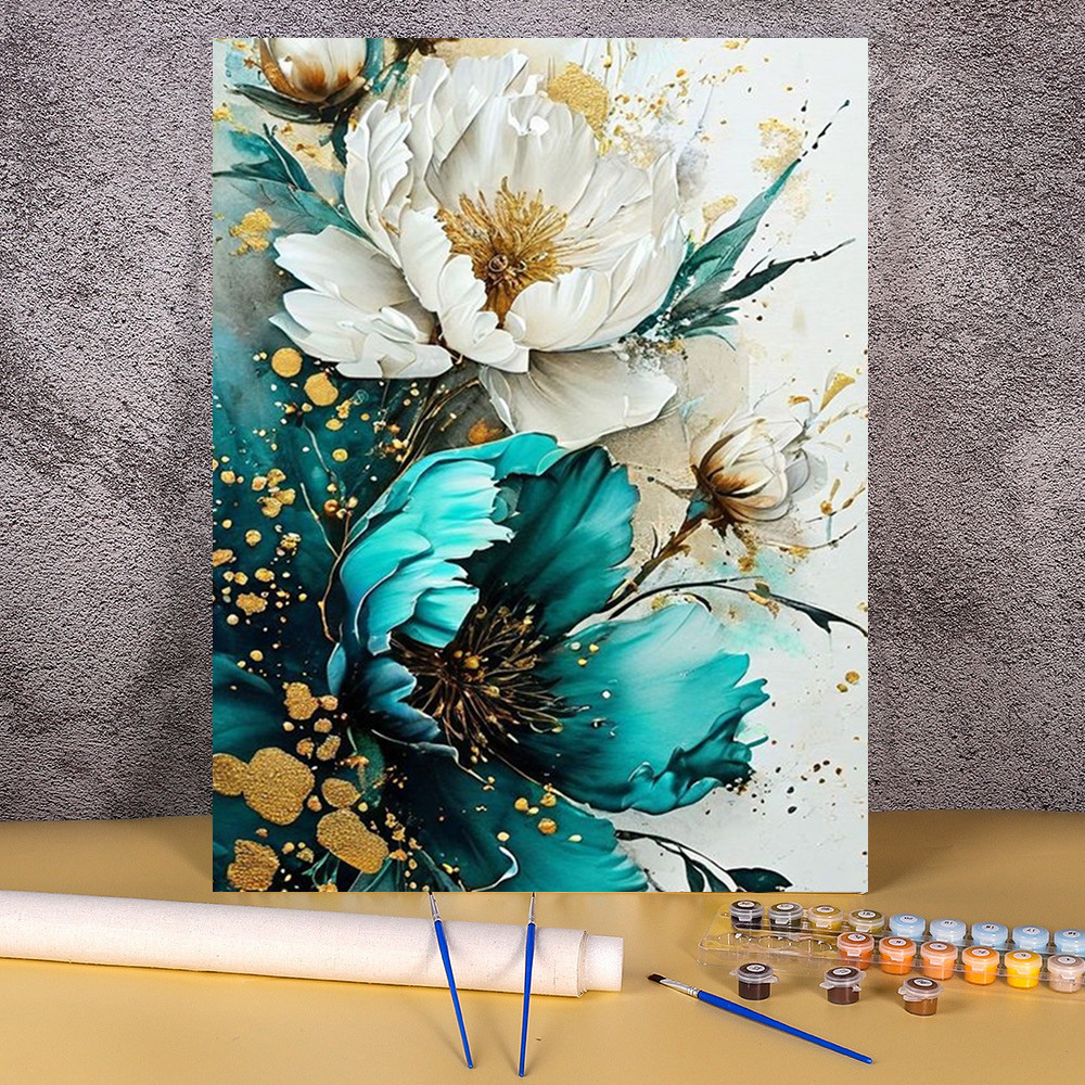 

Paint By Numbers Kits Flowers Frameless DIY 40x50cm Oil Painting By Numbers On Canvas Floral Handpaint Picture Decor Painting