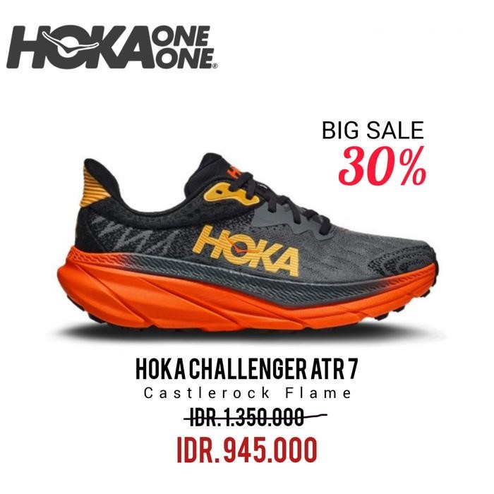 SEPATU RUNNING HOKA ONE ONE CHALLENGER ATR 7 CASTLEROCK FLAME 100% ORIGINAL BNIB / SEPATU SNEAKERS P