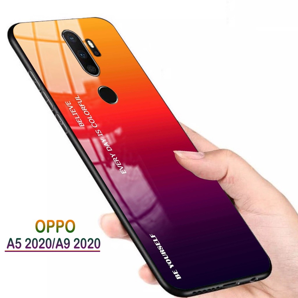 Softcase Glass Kaca OPPO A5 2020, A9 2020 - Casing HP OPPO A5 2020, A9 2020 [ S35 ].