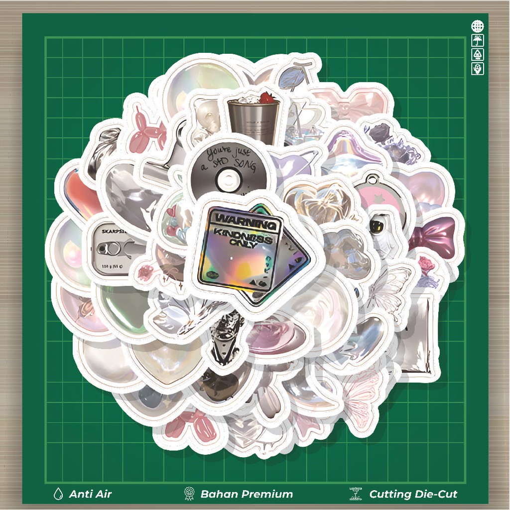 

HOT 50 PCS STIKER Stiker Nordic Silver Color [Warna Perak Nordic] Stiker Fashion Cars Decal Dingin Kartu Album Custom Vinyl Anti Air- Sticker Aesthetic Buku Journal Koper Casing HP Tablet Laptop Helm Motor Botol Minum