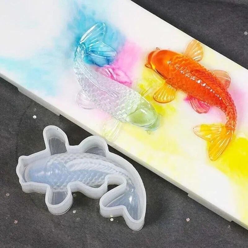 

Koi Fish Silicone Resin Moulds DIY Pendant Goldfish Mold Fish Tail Jewelry for Making Jewelry, Pendant Charms, Fondant Cake Deco
