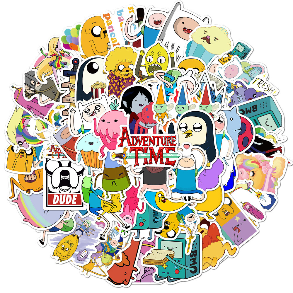 

100Pcs Adventure Time Stickers Cartoon Animation Luggage Scooter Laptop Refrigerator Graffiti Stickers Decorative Toys