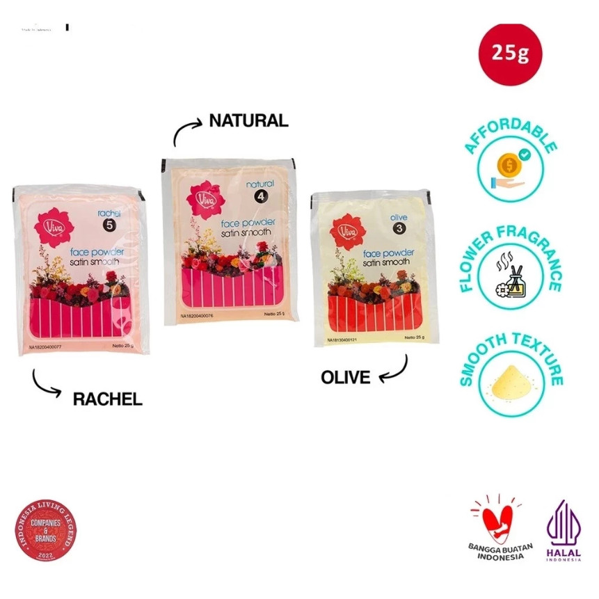 Viva Face Powder Satin Smooth Bedak Zak Viva Bedak Sachet Bedak Tabur Bedak Refill Viva