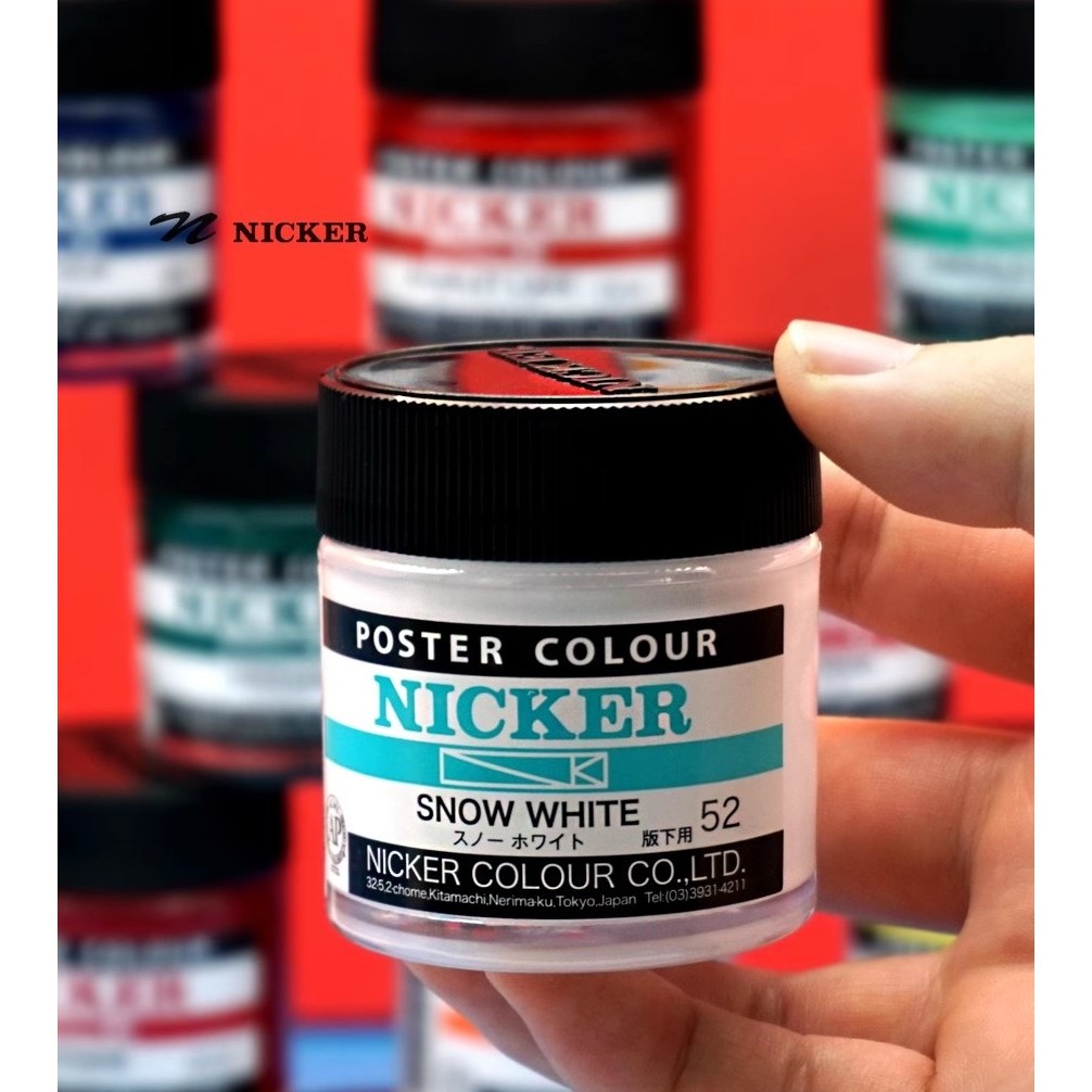 

Japan Nicker Poster Color 40ml Opaque Watercolor Glass bottle fluorescent gouache pigment