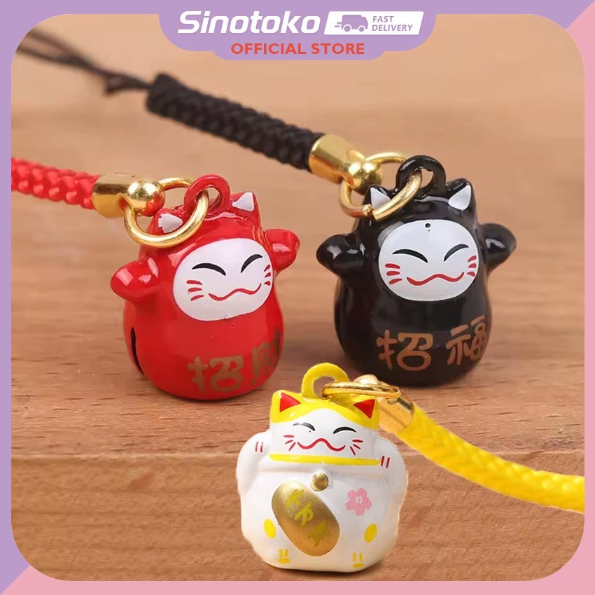 Gantungan Kunci Kucing Lucky Lucu,Jepang, Lonceng, Aesthetic,Souvenir Kartun
