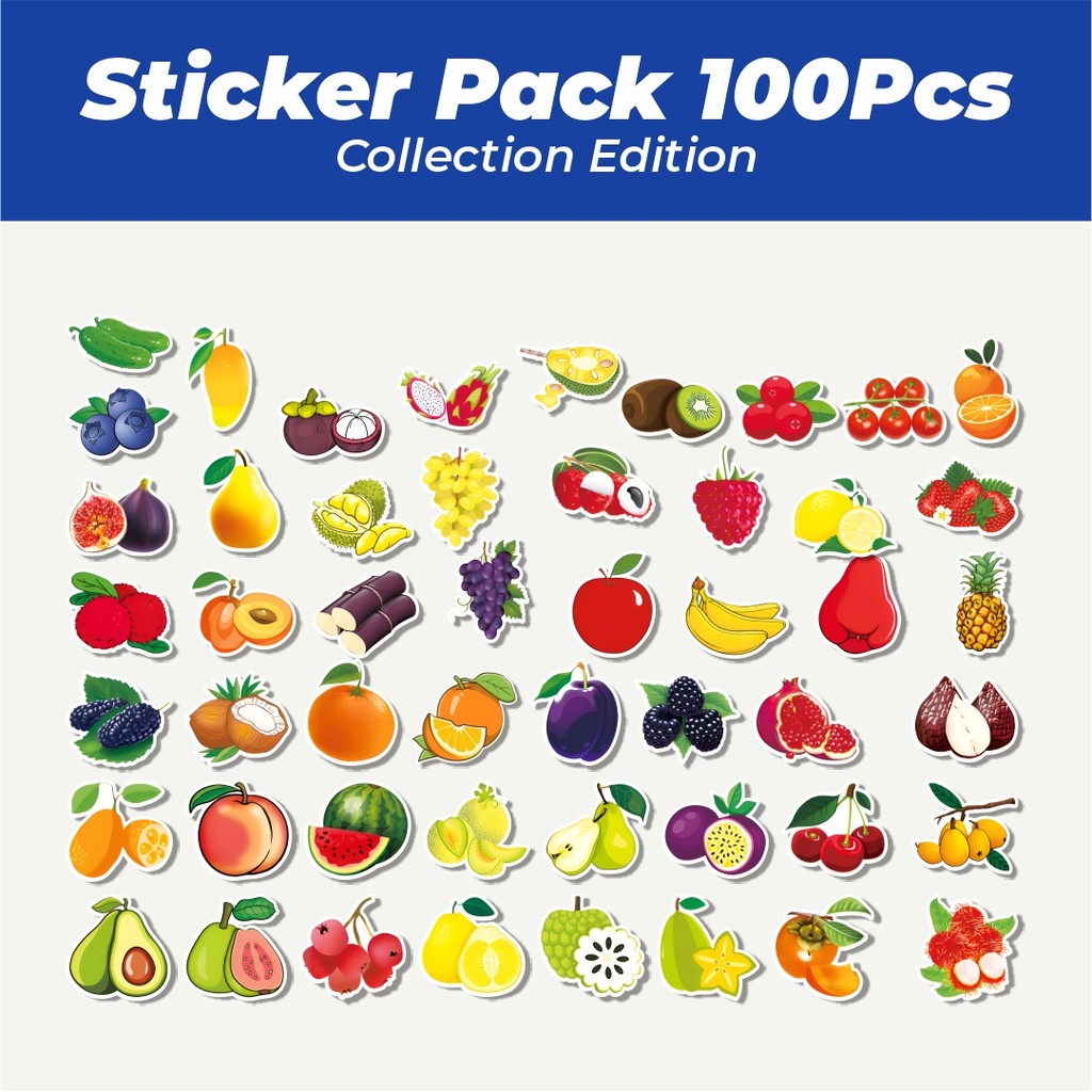 

Hot Stiker Mix Fruits [Campuran Buah] Lucu Anti Air Stikers Berperekat Waterproof Sticker Decal Buat Motor Helm Buku Journal Koper Casing HP Laptop Botol Minum
