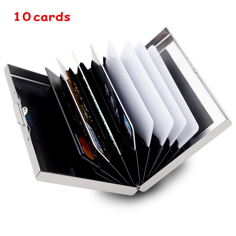 

Hot Credit Card Case Wallet Men Women Business Multifunction Slim Wallet Stainless Steel Card Holder 6 Cards 8 Cards 10 Cards