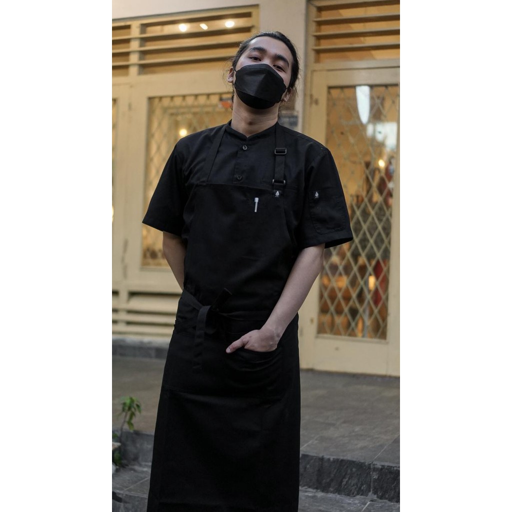 Ready Stok Multi-Pocket Apron / Chef Apron / Kitchen Apron / Celemek - Black