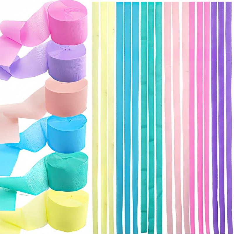 

25m/Roll 4.5cm Crepe Paper Streamers Tissue Paper Roll For Flower Crafts Making Birthday Wedding Party Backdrop DIY Decoration