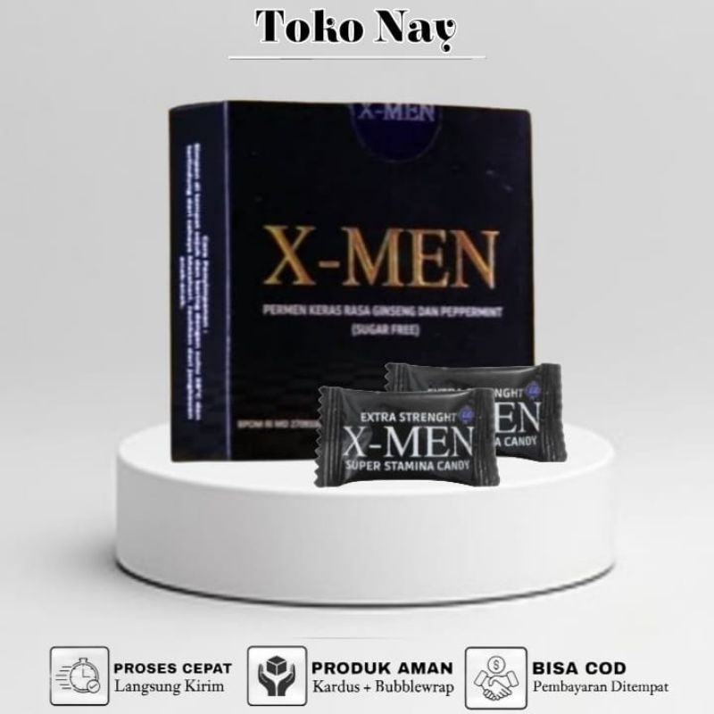 

SAISHIN TN !!!! X-MEN Candy Original - Permen Stamina Pria Dewasa 1 Kotak Isi 4 pcs Resmi Bpom RI MD X men