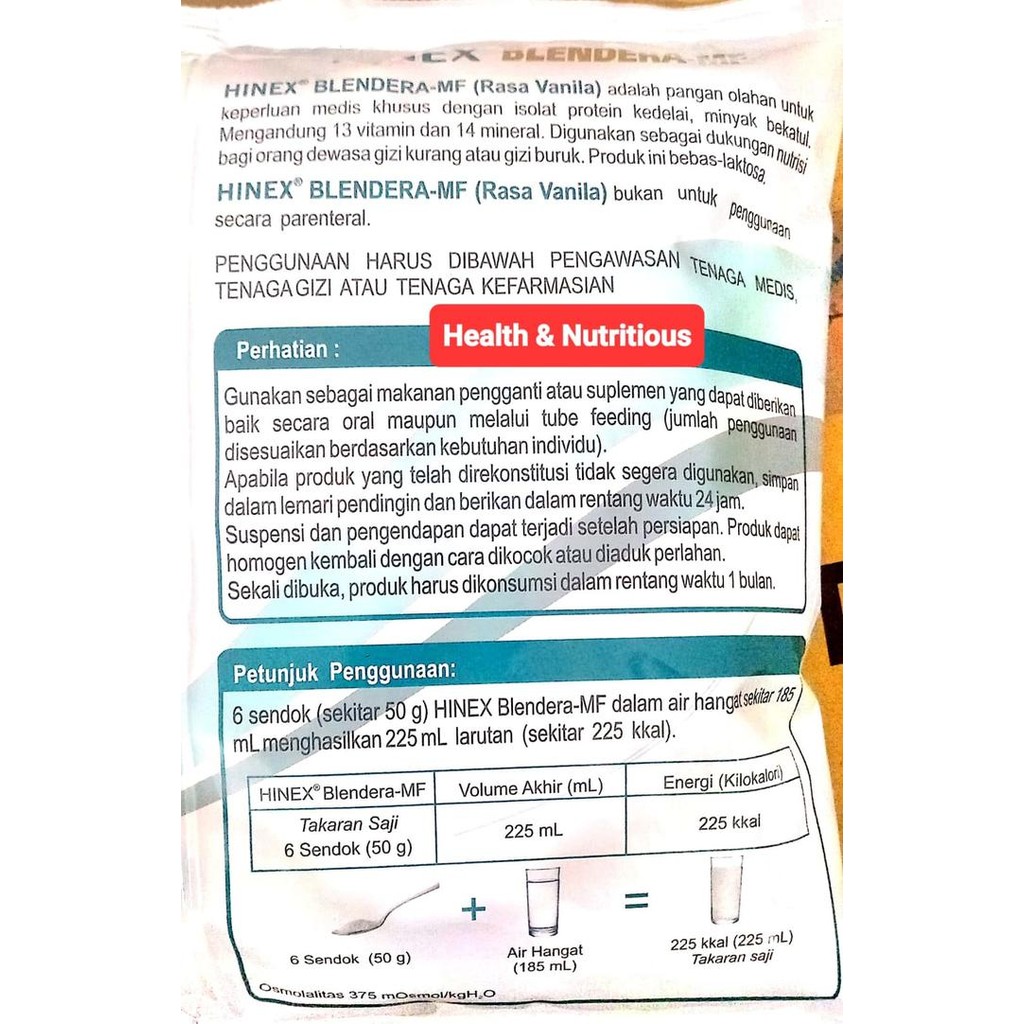 

SUSU BLENDERA MF SOYA/KEDELAI MCT TINGGI PROTEIN