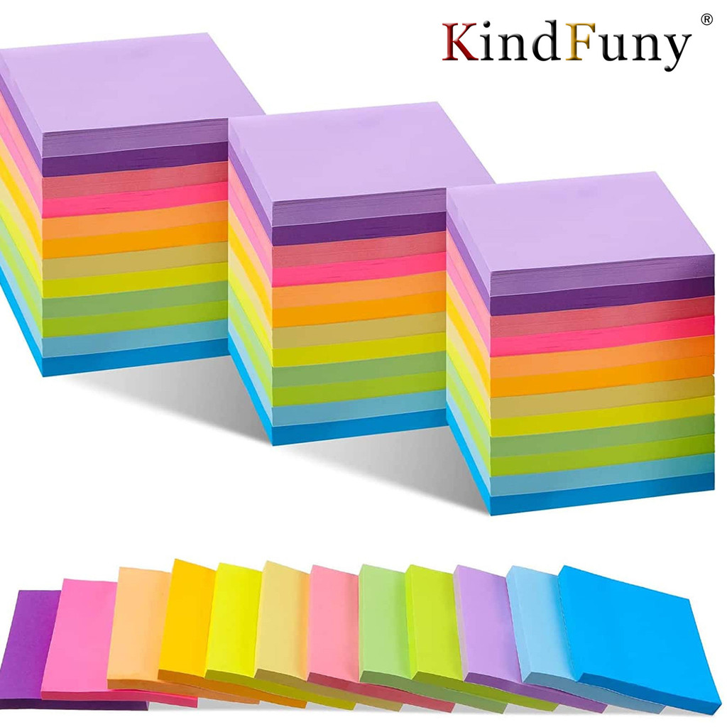 

6 Pcs Fluorescent color 3*3inch Sticky Note Note Pads Stickers Planner Sticker Notepad Memo pad School Office Supplies