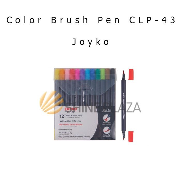 

Color Brush Pen Joyko 12 Colors CLP-43 - Pena Spidol Kuas Warna High Quality