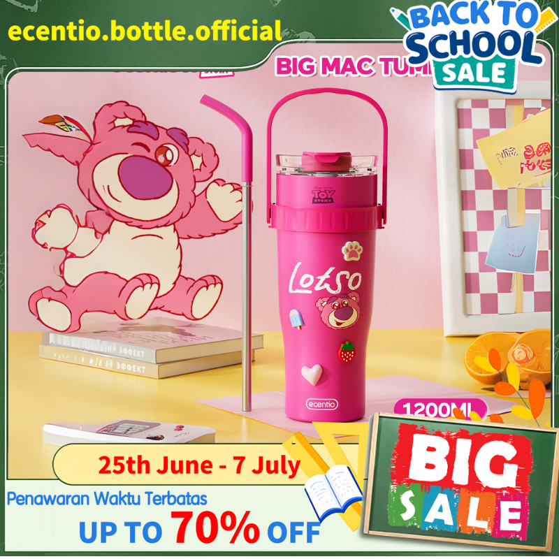 Ecentio x Disney Tumbler Lotso Stainless 1200ml Tumbler Korea Lucu Tumbler Terlaris