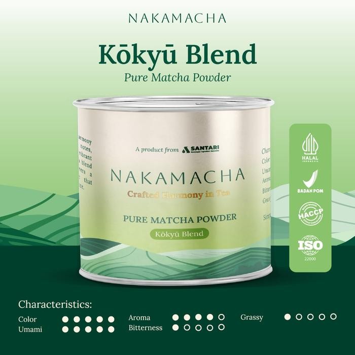 

Nakamacha Pure Matcha Powder - KOKYU Blend PURE Ceremonial - Bubuk Minuman Matcha Premium - 100 Gram