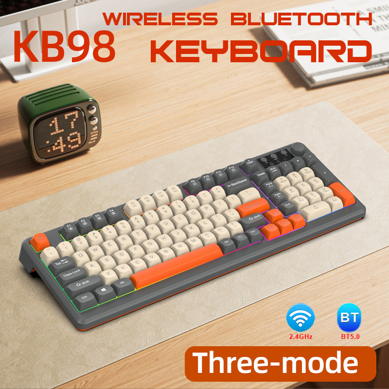 APAYADO KB98 Three-mode Wireless Bluetooth Gaming Keyboard with 98 Keys