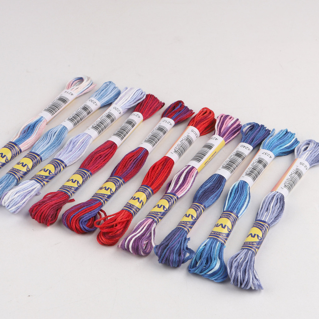 

10 Colors/set Variegated Embroidery Floss 100% Eygptian Cotton Thread for Cross Stitch DIY Craft Work