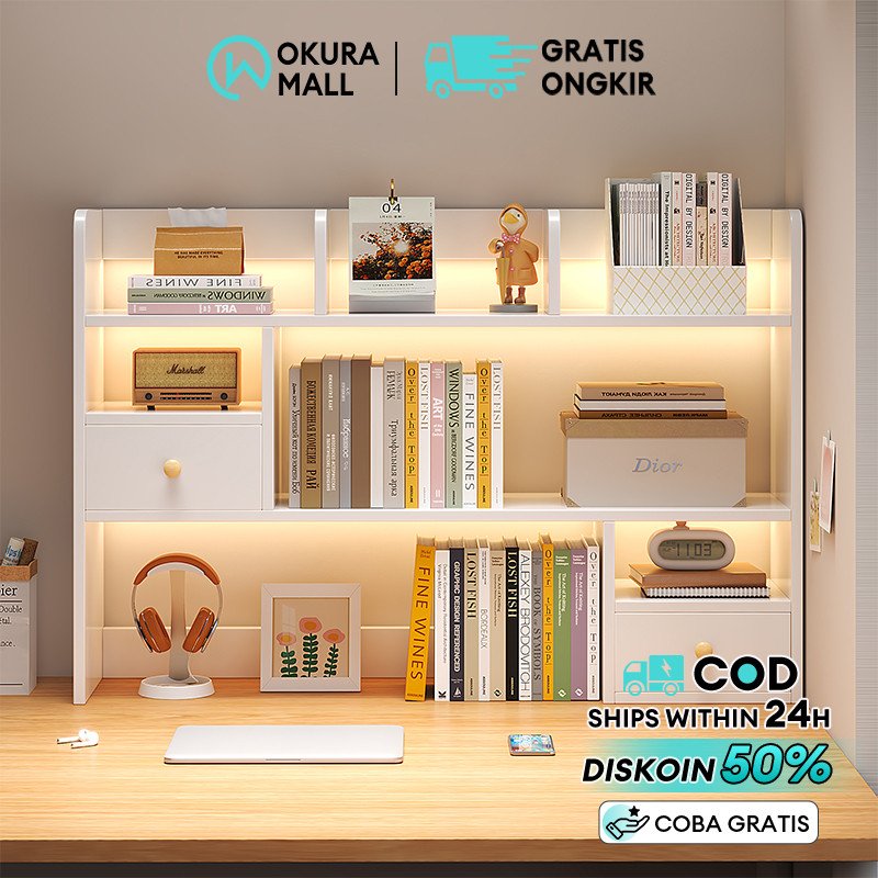 

Rak Buku Desktop Rak Penyimpanan Desktop Organizer Makeup Organizer Rak Buku Kecil Desktop