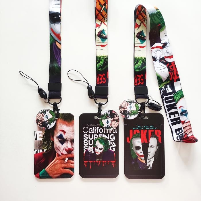 

BEST~[Terlaris] AKKY02 ID Card Holder Name Tag Lanyard / Kalung Wadah Kartu DC Joker Villain - C