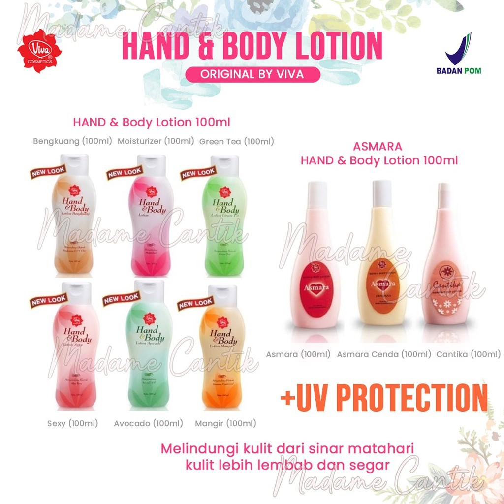 MADAME  VIVA HANDBODY LOTION ASMARA CANTIKA CENDANA / LOTION BADAN VIVA HAND BODY