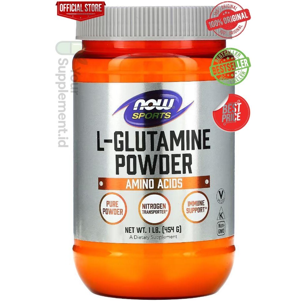 Now Foods Sports L-Glutamine Powder 1 lb 454 gram fitnes otot USA - 454 gram
