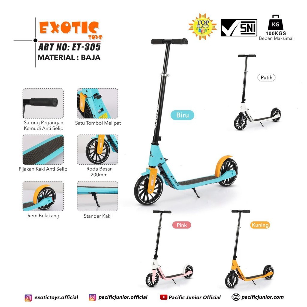 SCOOTER / OTOPED DEWASA EXOTIC HB-305 BAN BESAR