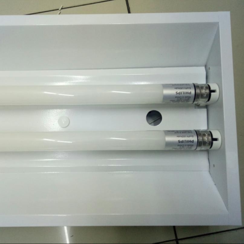 KAP lampu TKI 2X36 120CM SET LED PHILIPS 2X16 2X18 WATT / SET LED INLITE 2X18 W PUTIH