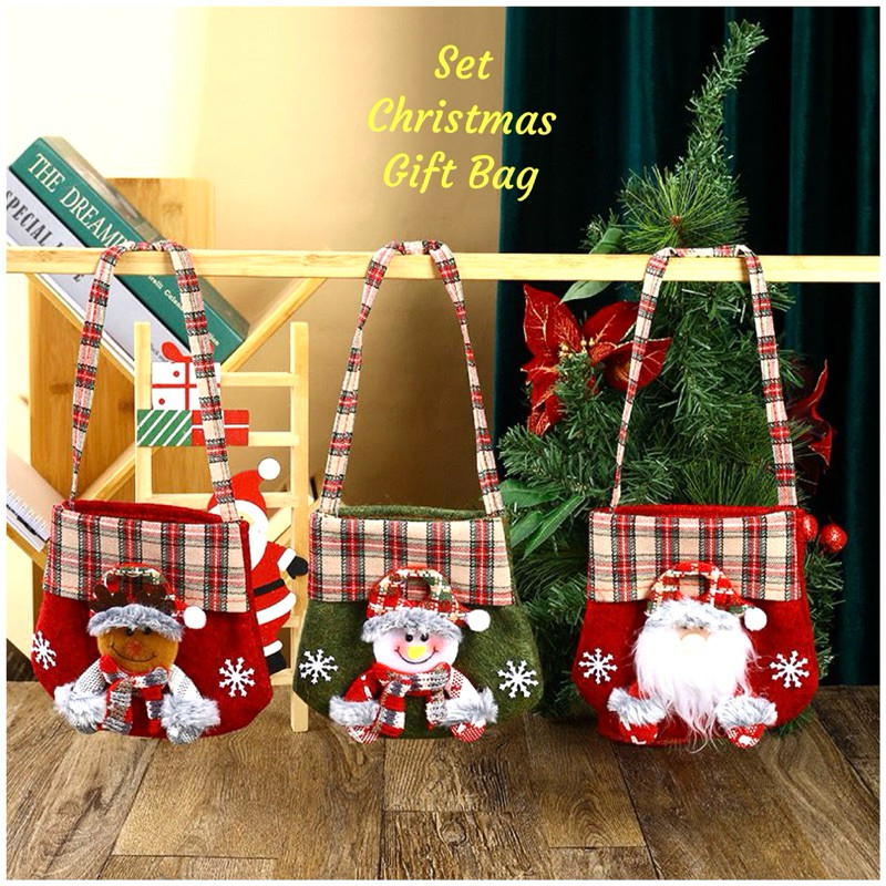 

SET ISI 3 MOTIF Christmas GIFT BAG Tas Natal NEW Dekorasi Natal Christmas Decoration