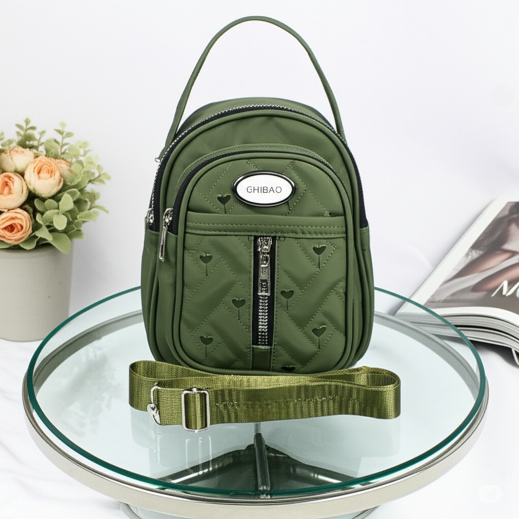 Rangsel Chibao Bordir 3 in 1 4 Ruang Series high quality Tas Wanita / Ransel Mini