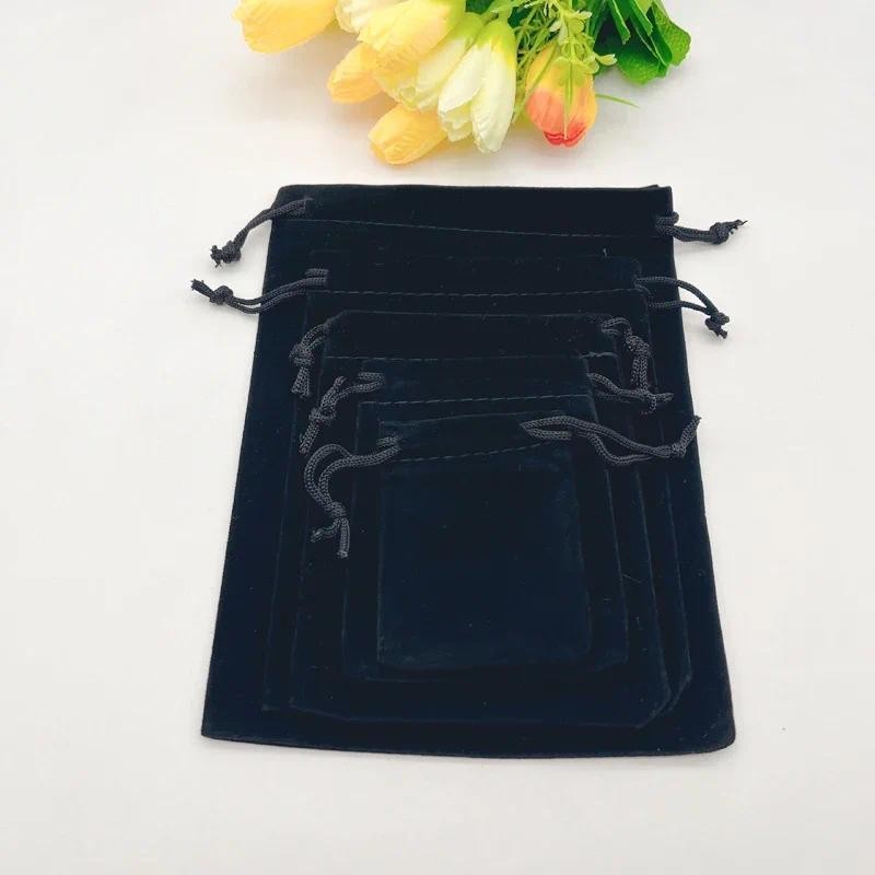 

10pcs Black Velvet Jewelry Bags Packaging Wedding Velvet Gift Bags Sachet Drawstring Pouches for Jewelry Storage Bag