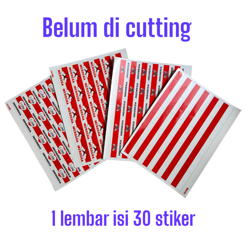 

(isi 30pcs) stiker pipi / stiker merah putih / stiker bendera tempelan HUT RI 17 agustus