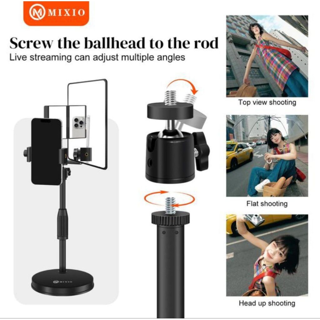 Mixio S100 Magic Mirror Stand Live Streaming / Kaca Berdiri / Cermin untuk Live dengan Kamera Belaka