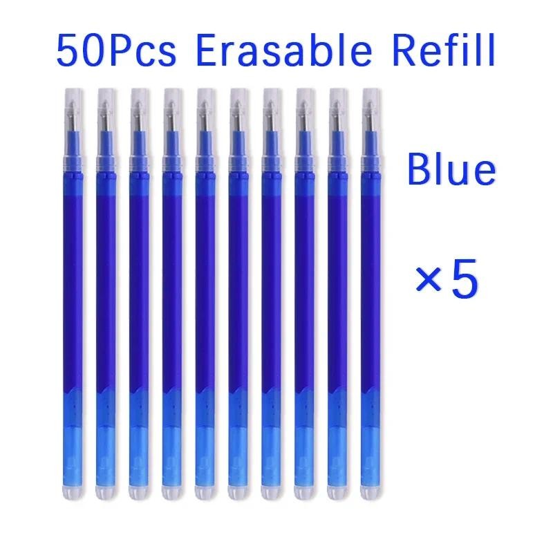 

50 Pcs/Set 0.7mm Erasable Pen Refill Rod Magic Erasable Gel Pen Blue Black Ink 8 Color Office Stationery Writing Supplies