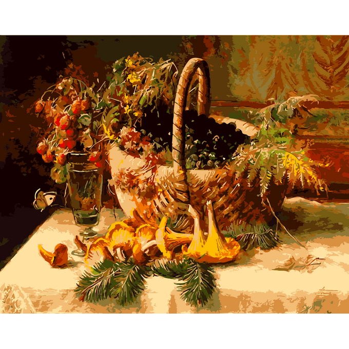 

Frameless painting by numbers diy picture oil painting on canvas for home decor canvas painting 4050 mushroom