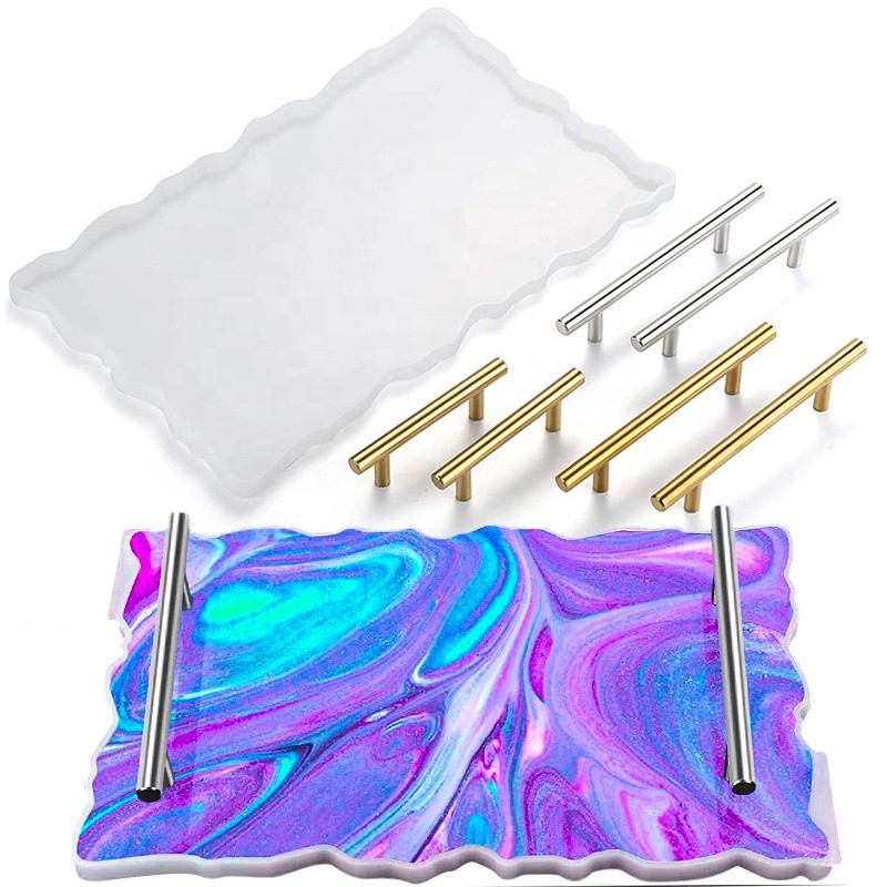 

DM253 Irregular Wave Edge Resin Epoxy Agate Tray Serving Board Silicone Molds for Jewelry Plate Display Trinket Making Supplies