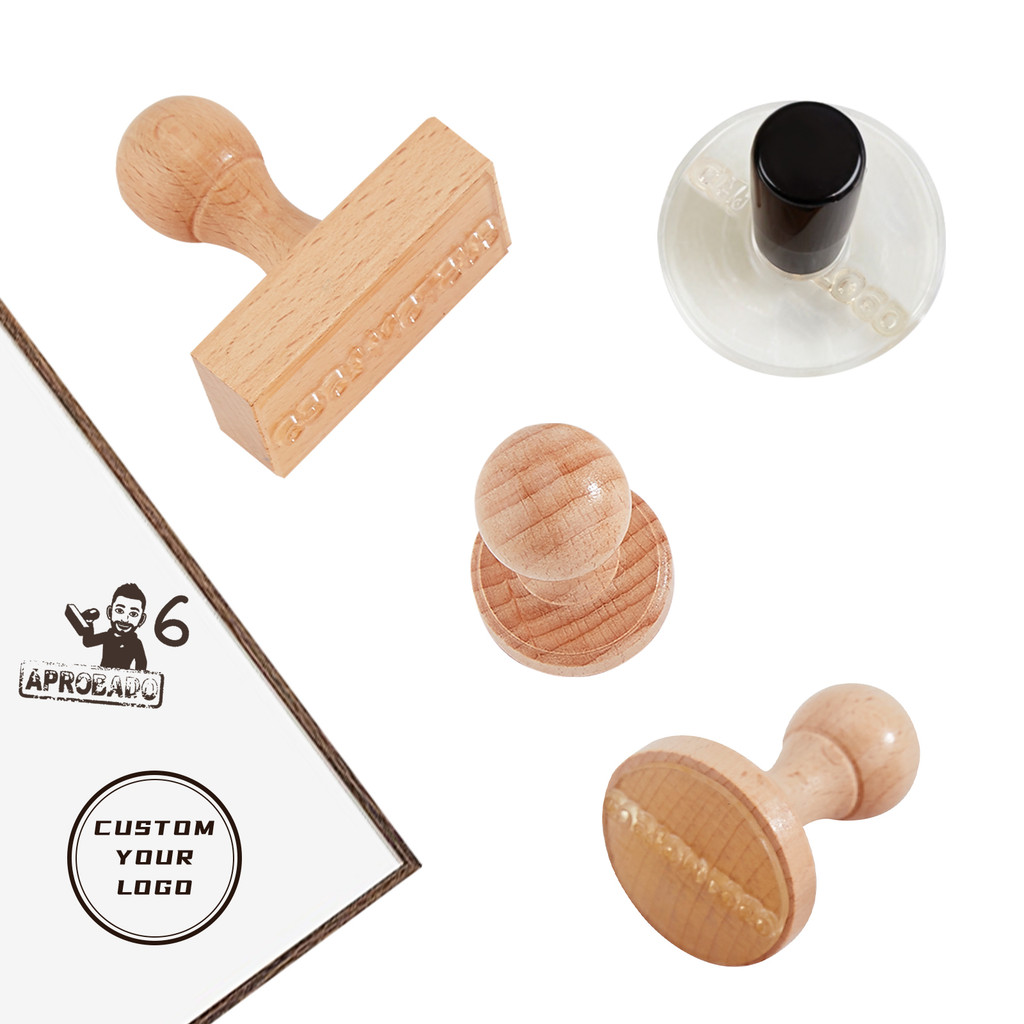 

Personalized Logo/Address/Name Stamps - Customized Wooden and Acrylic Handle Stamps, Multi Size Commercial Stamps
