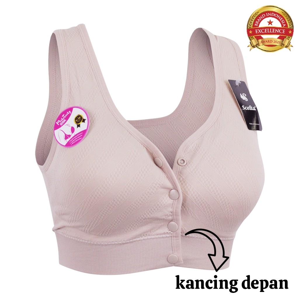 Scelta - Bra Menyusui Kancing 4 Depan Bh Maternity Nursing Bahan Rajut BH SC MPB1896