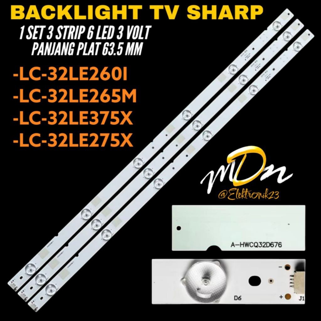 BACKLIGHT TV LED SHARP 32 INCH LC-32LE260I-LC-32LE265-LC-33LE375X- LC-32LE275X BACKLIGHT TV LED SHAR