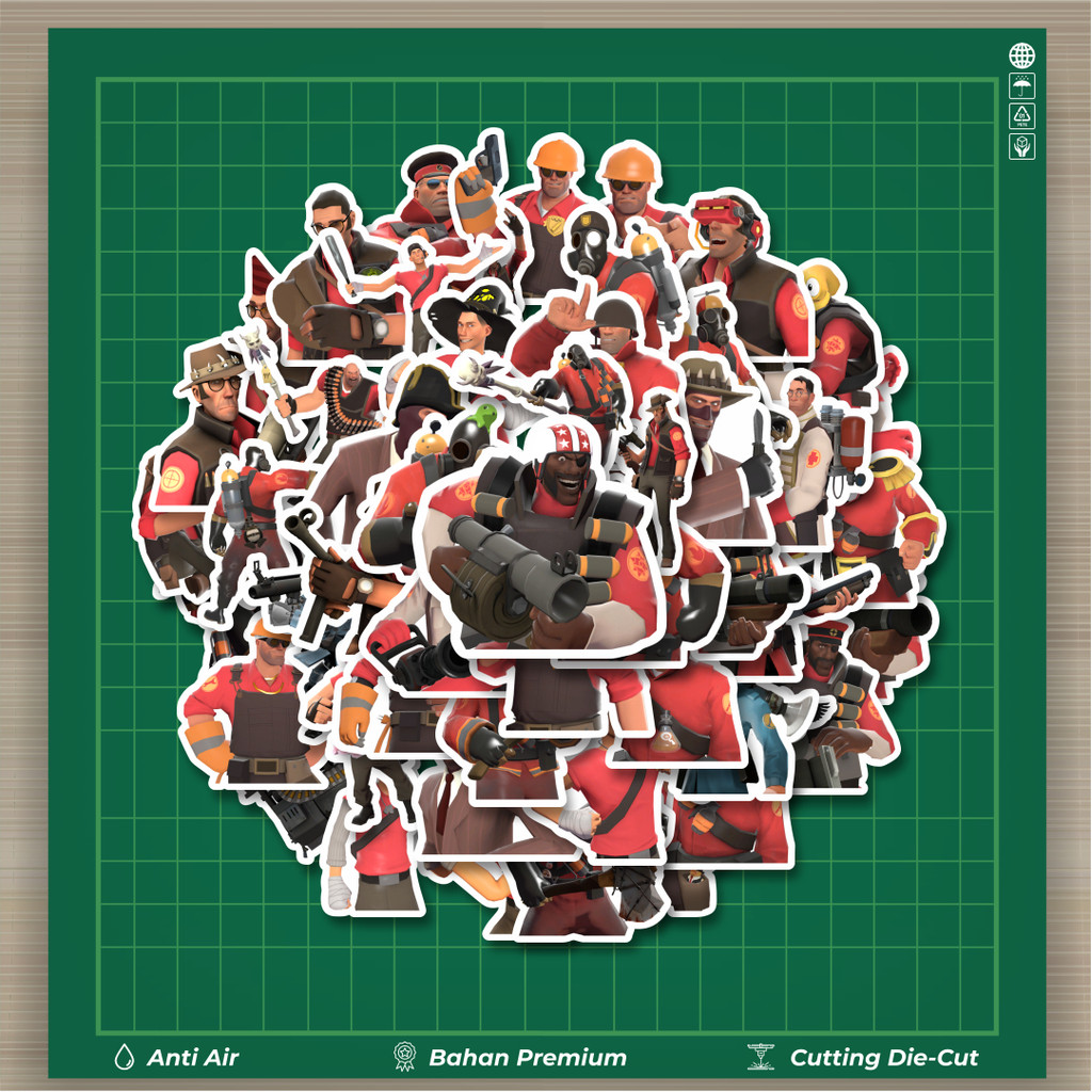 

HOT 50 PCS STIKER Stiker Game Series Team Fortres Character V12 Stiker Fashion Cars Decal Dingin Kartu Album Custom Vinyl Anti Air- Sticker Aesthetic Buku Journal Koper Casing HP Tablet Laptop Helm Motor Botol Minum