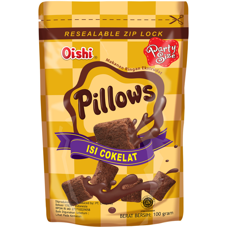 

Oishi Pillows Isi Cokelat 100gr
