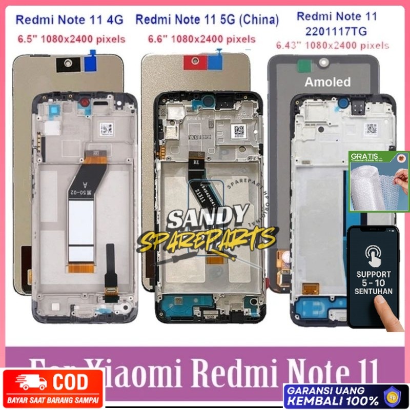 GARANSI READY LCD FULLSET FREME REDMI NOTE 11 4G 5G 11S 11PRO Compatible SEPERTI BAWAAN COPOTAN