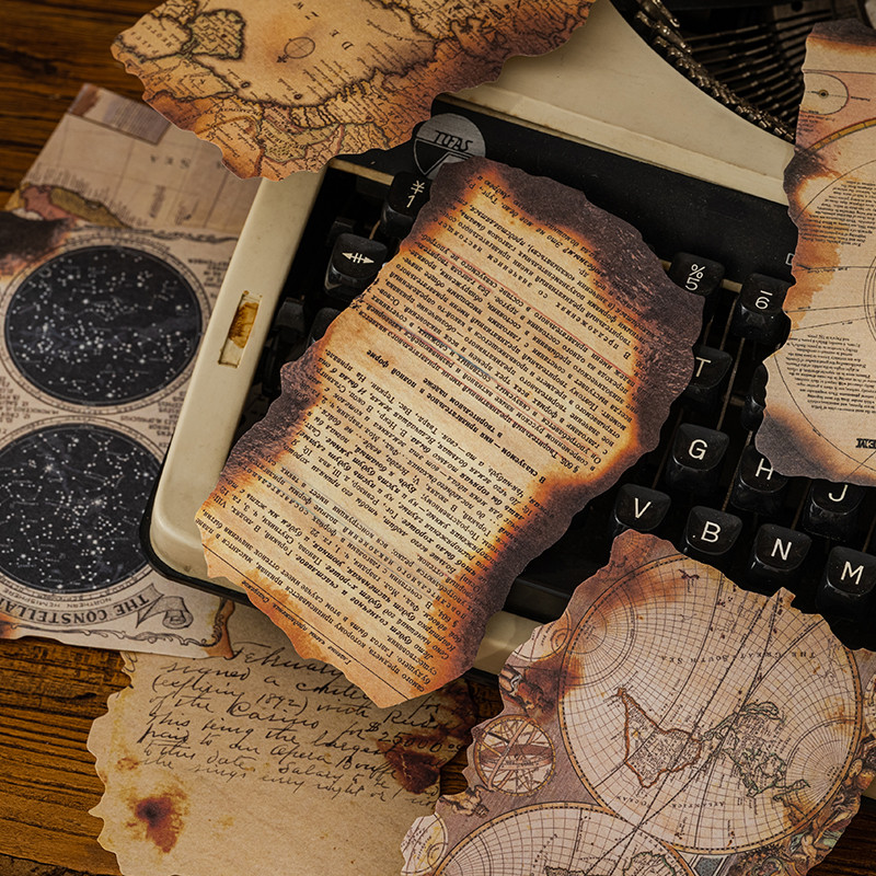 

30 Pcs Vintage Material Paper Map fragments Decorative Junk Journal Planner DIY Scrapbooking Collage Craft Background Paper