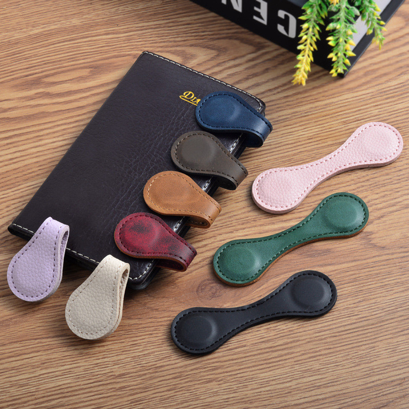 

Magnetic Bookmark Full Grain Leather Asymmetric Clip Strong Magnet Paper Holder Durable Notebook Planner Accessory for Daily Use