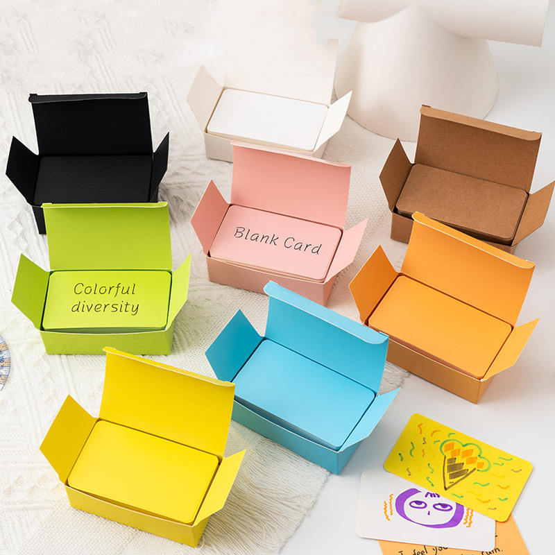 

20/50/100pcs DIY Color Kraft Paper Card Word Card Postcard Gift Greeting Invitation Card Retro Double Sided Note Message Card
