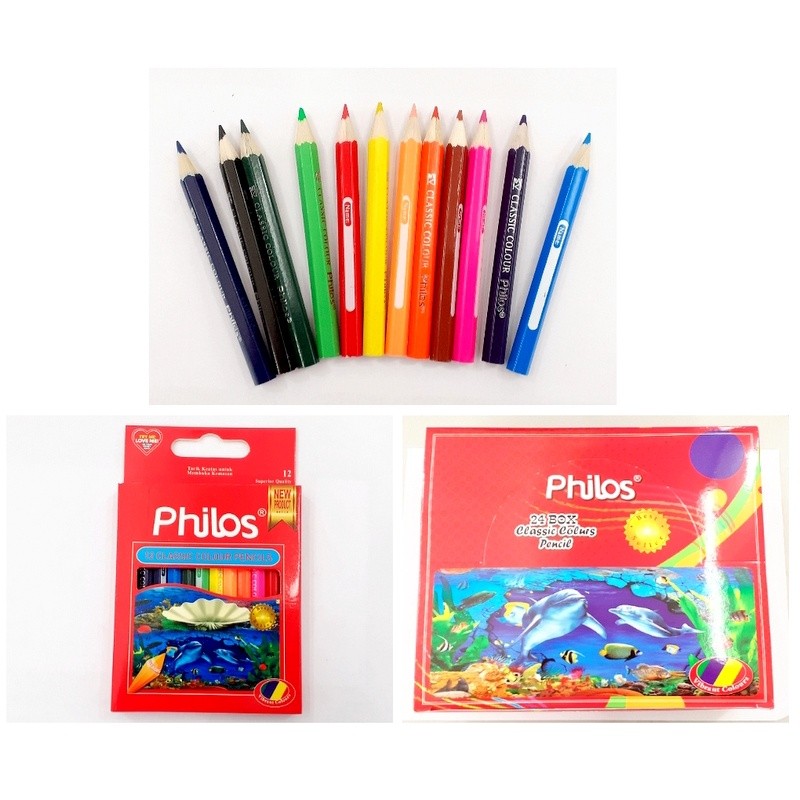 

[SDW] pekanbaru/PENSIL WARNA KAYU CLASSIC 12 WARNA PENDEK PHILOS PH-5858